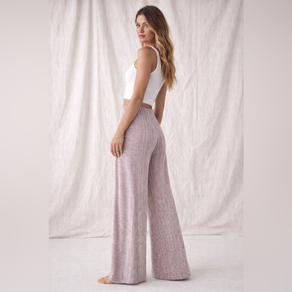 Free People NWT Star Sign Velvet Wide Leg Pull On Pants Lavender L - Picture 2 of 6